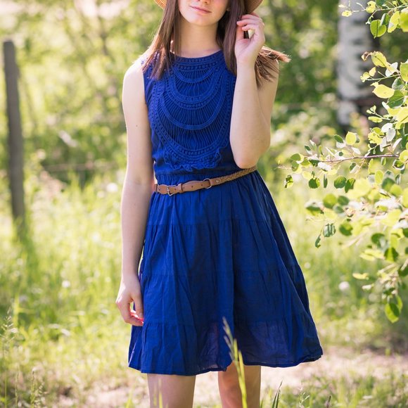 Lined cotton dress - Picture 2 of 15